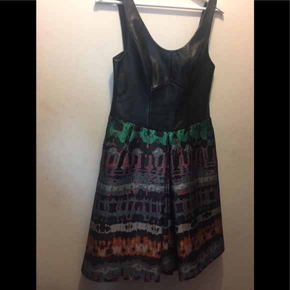 Yoana Baraschi leather Bodice Print Skirt Dress - Picture 4 of 4